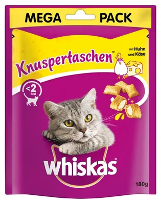 Produktbild von Whiskas 180gx4 Knuspertasche Huhn & Käse