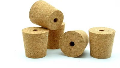 Produktbild von 5 x Konisch Korkstopfen mit Loch 46/36mm - Korkstopfen, Flaschenkorken, Korken für Weinflaschen