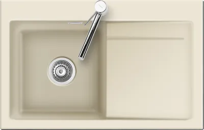 Produktbild von Spüle KeraDomo STEMA 80 in JASMIN Becken links mit Handbetätigung