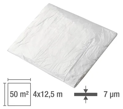 Produktbild von Kestek HDPE Abdeckfolie Schutzfolie Malerfolie Abdeckplane transparent 4x12,5m 7µm