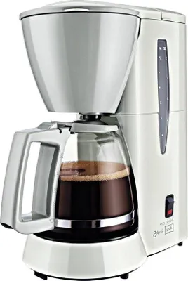 Image de Set compact de dosettes de café, 5 tasses, blanc, avec récipient en verre