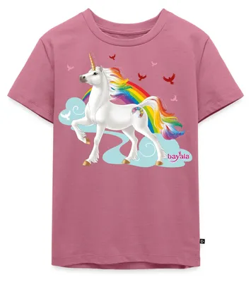 Produktbild von Spreadshirt Schleich Bayala Regenbogeneinhorn Hengst Kinder Premium T-Shirt, 110/116 (4 Jahre), Mauve