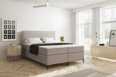 Produktbild von VELAR Boxspringbett mit bettkasten "TEDDY", 120 cm, Beige