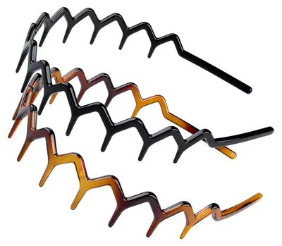 Productafbeelding van Haarband Dames - Diadeem - Zigzag Haarband - Geschikt voor Hardlopen - Haaraccessoires - Zwart en Bruin - 2 Stuks