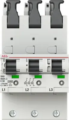 Produktbild von AEG SHS-Schalter 50A HS91.3E50SAV ** E-Char. 25kA 3x1polig