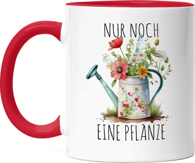Produktbild von Nur noch eine Pflanze Tasse Rot Gärtnerin Pflanzenliebhaber Garten Ruft Oma Mama Hobbygärtnerin
