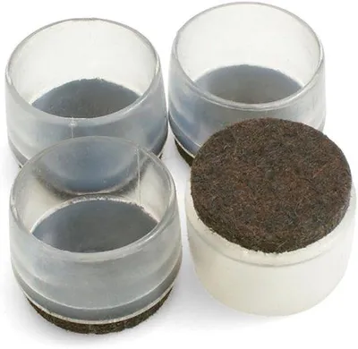 Produktbild von Famanu Silikon-Stuhlgleiter mit Filz – Set von 4 – Boden- und Kratzschutz für Stuhlbeine Ø 25 mm
