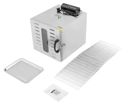 Produktbild von Dörrautomat - Lebensmitteltrockner 12 Ebenen - 1000W Edelstahl - 12 Einschübe - Temperatur 30-90°C - Timer 0-24 h - EU Stecker
