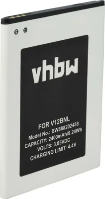 Produktbild von vhbw Akku Ersatz für Wiko V12BNL für Handy Smartphone Telefon (2400 mAh, 3,85 V, Li-Ion)