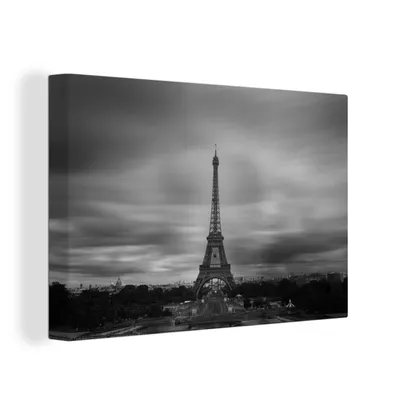 Obrázok produktu pre OneMillionCanvasses® - Maľba na plátne - Obraz na plátne Nástenná maľba na plátne - Osamelá Eiffelova veža - 150x100cm - Fotografia na plátne - maľba