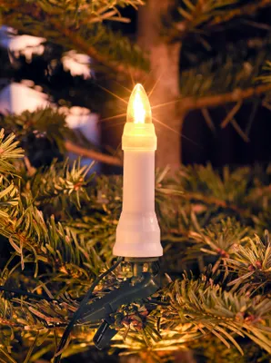 Produktbild von Konstsmide - LED Baumkette, Topbirnen, "One String", 16 warm weiße Dioden, 24V Außentrafo, grünes Kabel; 1013-020