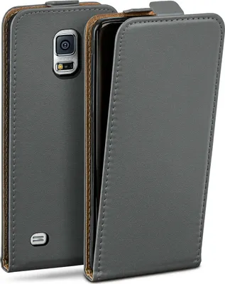 Produktbild von moex® Flip Case kompatibel mit Samsung Galaxy S5 Mini - Hülle mit 360 Grad Schutz, Dunkelgrau