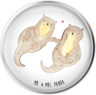 Produktbild von Mr. & Mrs. Panda Waschbecken Stöpsel Otter Hände halten - Weiß - Geschenk, Seeotter, Verliebt, Abflussstopfen, Paar, Ablaufgarnitur, Romantisch, Liebe, Abfluss-Stöpsel