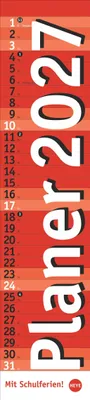 Produktbild von Kalender 2027 Langplaner, rot 11 X 49