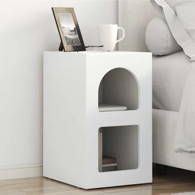 Immagine prodotto di vidaXL Comodino ELST, bianco, 29,5 x 33,5 x 50 cm, realizzato in legno composito