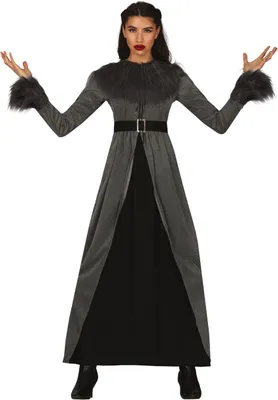 A woman is modeling a costume.