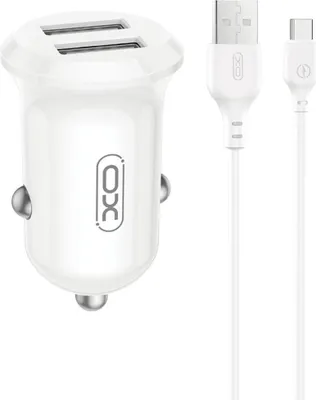 Produktbild von XO CC67 Kfz-Ladegerät 12?W 2× USB mit USB-C-Kabel, Weiß