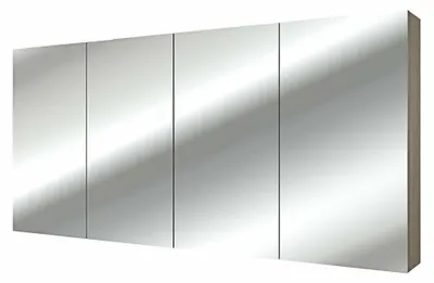 Produktbild von AcquaVapore Spiegelschrank, Badspiegel, Badezimmer Spiegel City 160cm braun Eich JA mit 1x 5W LED / 1x Energiebox