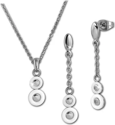 Image de Amello argenté blanc brillant Ensembles pour dames D2ESSX42W