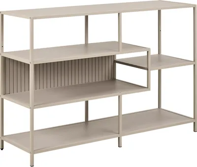 Produktbild von riess-ambiente Modernes Bücherregal SLIM LINE 115cm champagner beige Metallgestell fünf Regalböden
