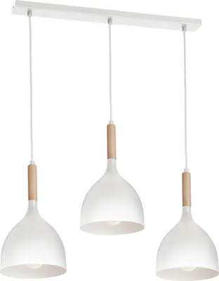 Produktbild von Luminex Pendelleuchte Noak Holz Aluminium weiß für 3 Lampe schwarz 45-100x60 cm