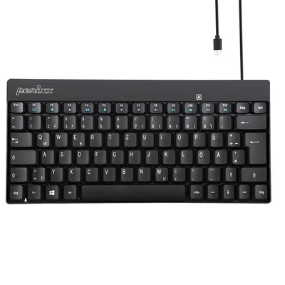 Produktbild von Perixx PERIBOARD-422 DE, Mini USB-C Tastatur kabelgebunden, schwarz