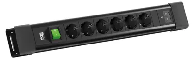 Image de BACHMANN CONNECTUS 6xCEE7/3, 1 interrupteur, 1 port USB-C/C 45 W, L = 2,0 m, CEE7/7, noir