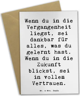 Produktbild von Mr. & Mrs. Panda Grußkarte Spruch Freude und Vertrauen - Weiß - Geschenk, inspirierend, Lebensfreude, weisheit, Gefühl, weihnachtskarten, hochzeitskarten, Stimmungen