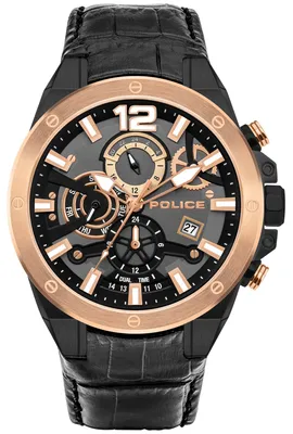 Produktbild von Police Watch Herrenuhr Armbanduhr Lederband black PL15711JSBR.61