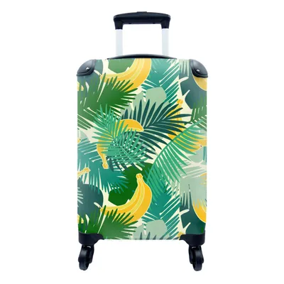 Produktbild von MuchoWow® Koffer Handgepäck Trolley Rollkoffer Kleine Reisekoffer mit 4 Rollen - Tropisch - Blätter - Dschungel - Muster - Cabin Size < 55x40x23 cm & 55x40x20 cm - Fotokoffer - Kabinenkoffer - Boardgepäck - Reise-Box - Reisekoffer - Reisegepäck - Koffer mit Bild - Trolley für Kinder