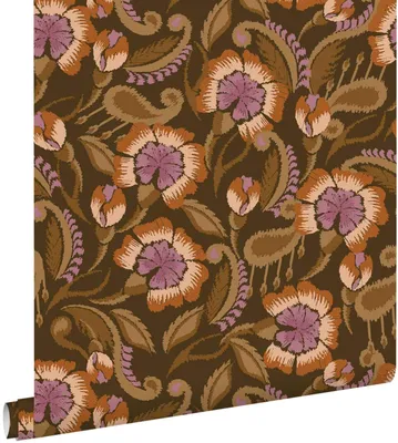 Produktbild von ESTAhome Tapete Blumen Braun und Lila 50 x 900 cm