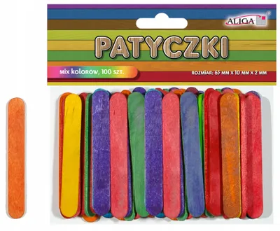 Produktbild von Aliga Holzstäbchen PK-0074 Mix Farben 100 Stück