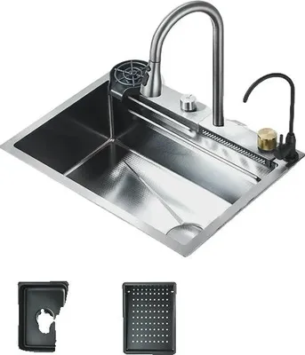 Obrázek produktu pro Kuchyňský dřez s jednou mísou, kartáčovaný povrch, instalace na desku, G 60X45CM