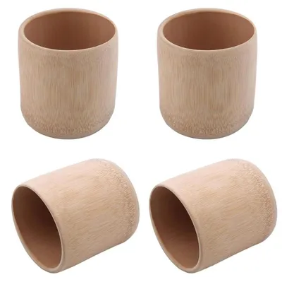 Imagen del producto de Solidchoice - Juego de 4 tazas de té de bambú