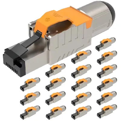 Produktbild von Netzwerkstecker Cat8 Cat8.1 RJ45 Stecker 20 Steckverbinder werkzeuglos geschirmt