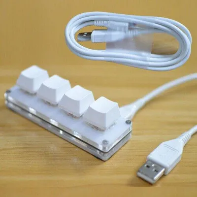 Obrázek produktu pro Mechanická 4tlačítková USB klávesnice pro kutilské projekty, přizpůsobená, programovatelná