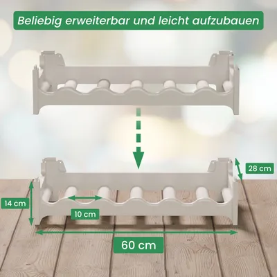 Produktbild von ARTECSIS Weinregal stapelbar Kunststoff für 6 Flaschen, Flaschenregal, Weiß
