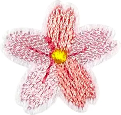 Produktbild von Blumen-Emblem-Aufnäher zum Aufbügeln, rosa