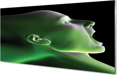 Produktbild von Glasbilder 140x70 Wandkunst Der Kopf Mann grünes Licht