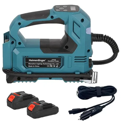 Obrázek produktu pro Bezdrátová elektrická vzduchová pumpa, přenosný design, LED osvětlení, 2 baterie