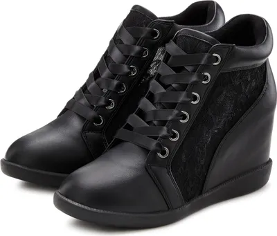 Produktbild von LASCANA Sneaker Freizeitschuh, Halbschuh, Keilstiefelette, Stiefelette, schwarz Größe 40