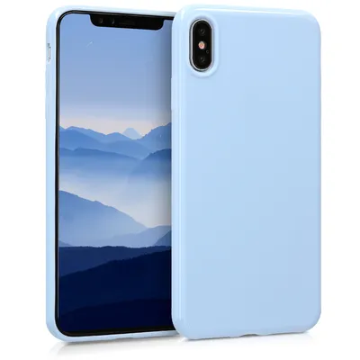 Produktbild von kwmobile Hülle kompatibel mit Apple iPhone XS Max Hülle - weiches TPU Silikon Case - Cover geeignet für kabelloses Laden - Hellblau matt