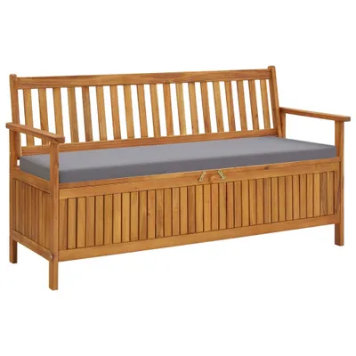 Image de Banc de rangement de jardin avec coussin 148 cm Bois d'acacia