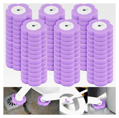 Produktbild von 72 Stück Einweg-Toilettenbürsten Nachfüller, Schwamm-Toilettenbürsten Nachfüllpackungen für die Haushaltsreinigung (Violett, 72 Stück)