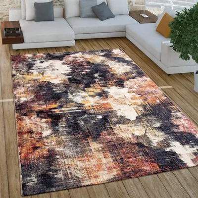Produktbild von Wohnzimmer Teppich Kurzflor Boho Vintage Design Geometrische Muster Grösse 80x150 cm