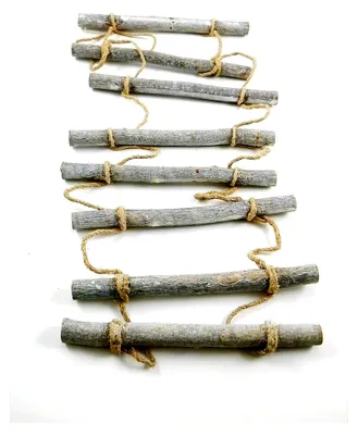 Produktbild von Holzleiter Dekoleiter Strickleiter zum Hängen rustikal Vintage 24 x 98 cm Natur