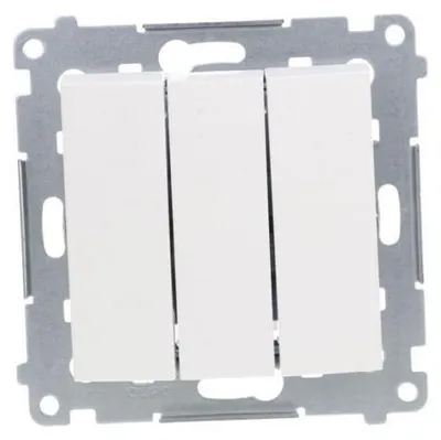 Image de Bouton-poussoir triple blanc Contact Simon 54 DP31.01/11