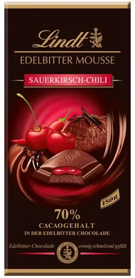 Productafbeelding van Lindt - EDELBITTER MOUSSE - Zure kers en chili - Tafel, 150g