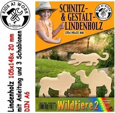 Produktbild von Schnitzholz Wildtiere 2, klein