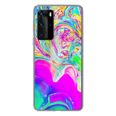 Produktbild von MuchoWow® Handyhülle Schutzhülle Hülle für Huawei P40 Pro Kunst - Farben - Psychedelisch Silikon Softcase Handy Hülle - Schutz